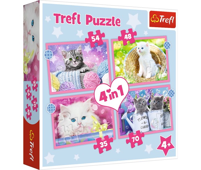 Puzzle trefl 4in1 pisicutele dragalase