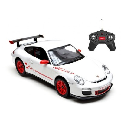 Masina cu telecomanda porsche gt3 rs alb cu scara 1 la 24