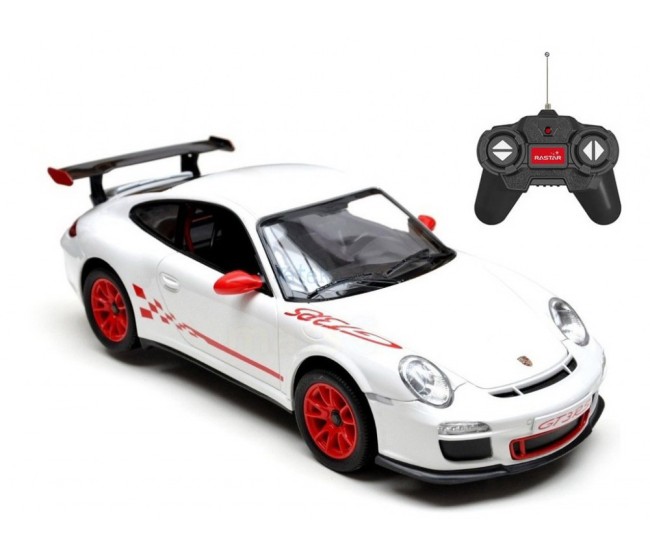 Masina cu telecomanda porsche gt3 rs alb cu scara 1 la 24