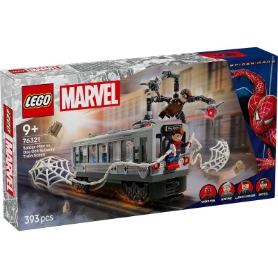 Lego marvel lupta pe acoperisul trenului omul paianjen si doc ock 76321