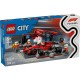 Lego city boxa si mecanici f1 cu masina ferrari 60443