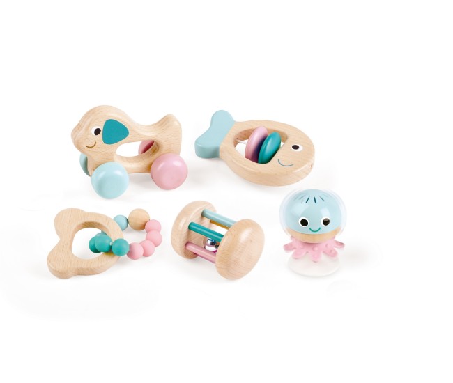 Hape set 5 jucarii zornaitoare Hape set 5 jucarii zornaitoare