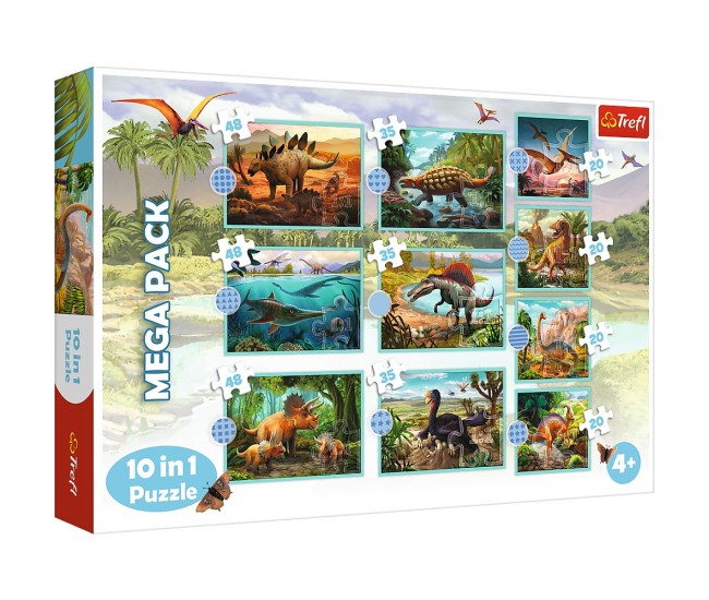 Puzzle trefl 10in1 lumea dinozaurilor Puzzle trefl 10in1 lumea dinozaurilor