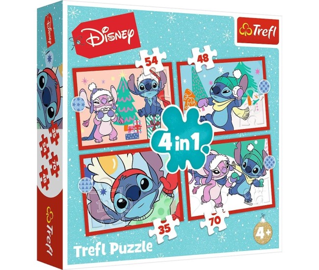 Puzzle trefl 4in1 disney lilo si stitch de craciun Puzzle trefl 4in1 disney lilo si stitch de craciun