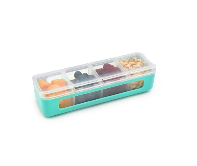 Cutie snack 4 compartimente, melii, blue