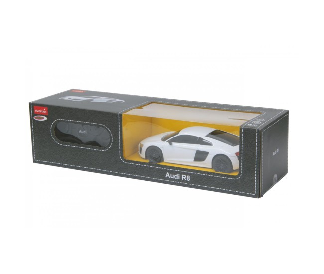 Masina cu telecomanda audi r8 alb cu scara 1 la 24 Masina cu telecomanda audi r8 alb cu scara 1 la 24
