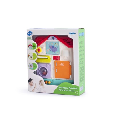 Casuta de jucarie cu activitati senzoriale montessori