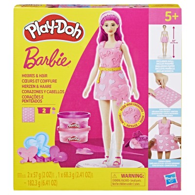 Play doh barbie set plastelina inimioare si par