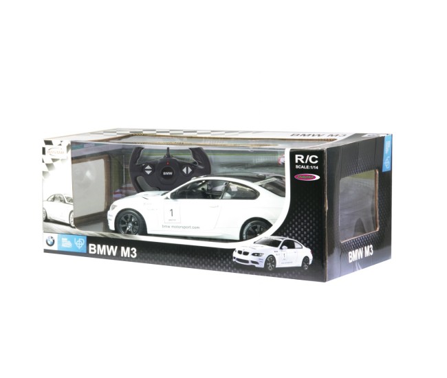 Masina cu telecomanda bmw m3 alb cu scara 1 la 14 Masina cu telecomanda bmw m3 alb cu scara 1 la 14