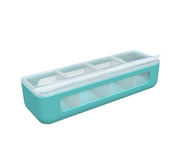 Cutie snack 4 compartimente, melii, blue