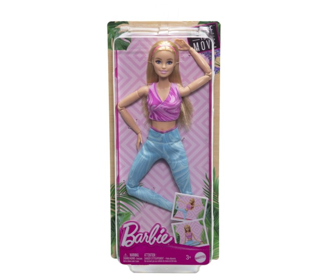 Papusa barbie made to move blonda cu top roz Papusa barbie made to move blonda cu top roz