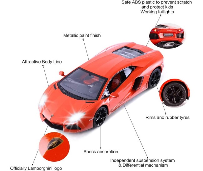 Masina cu telecomanda lamborghini aventador rosu cu scara 1 la 24 Masina cu telecomanda lamborghini aventador rosu cu scara 1 la 24