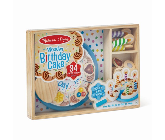 Melissa and doug set de joaca din lemn tort aniversar Melissa and doug set de joaca din lemn tort aniversar