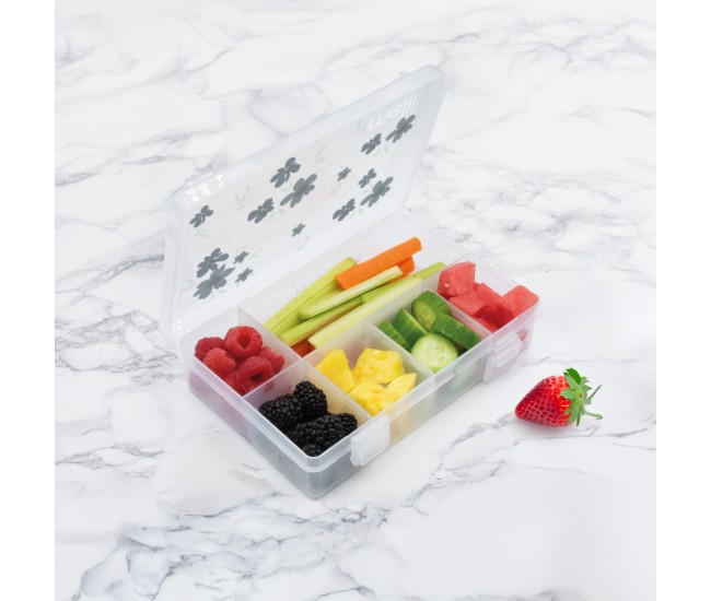 Cutie snack 8 compartimente, melii, print flori