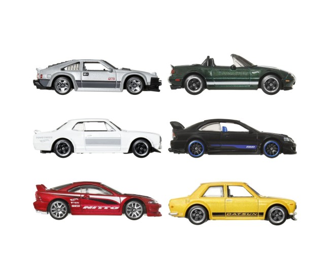Hot wheels silver series set 6 masinute metalice tematica japoneza Hot wheels silver series set 6 masinute metalice tematica japoneza