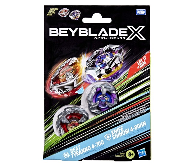 Beyblade x pachet duo beat tyranno 4-70q si knife shinobi 4-80hn