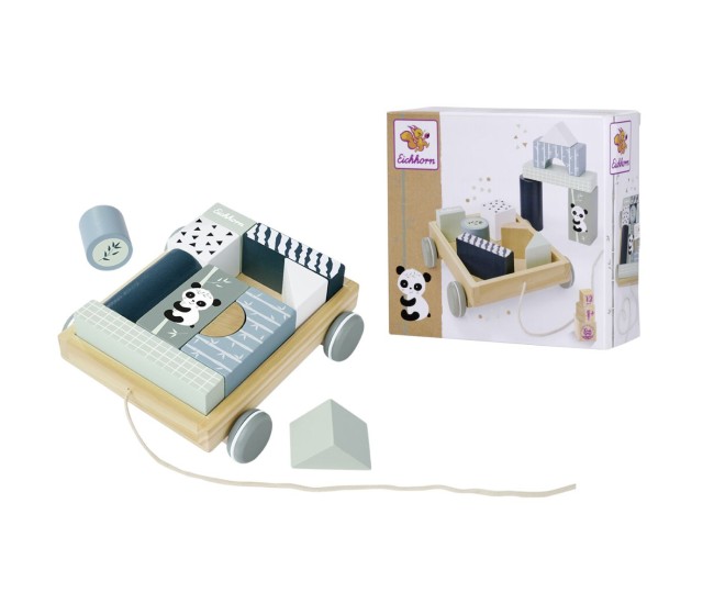 Eichhorn jucarie de tras remorca de constructii din lemn 18cm