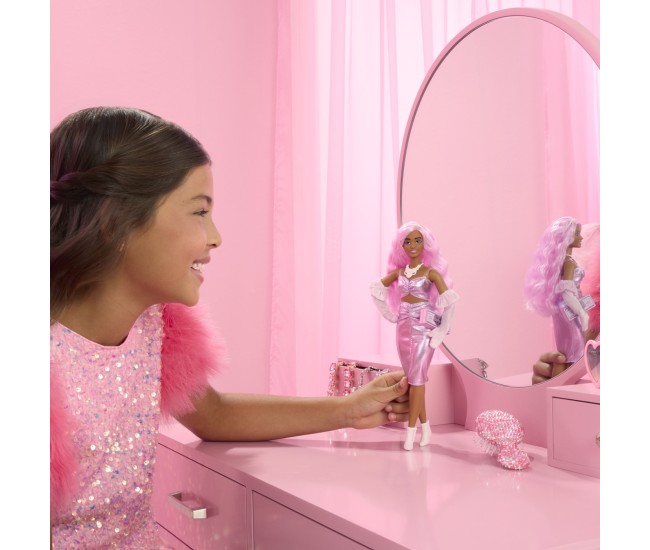 Barbie deluxe style papusa barbie cu par mov Barbie deluxe style papusa barbie cu par mov