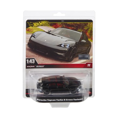 Hot wheels premium real riders masinuta metalica porsche taycan turbo s cross turismo scara 1:43