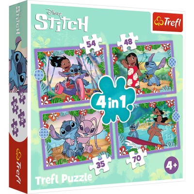 Puzzle trefl 4in1 stitch ziua fermecata Puzzle trefl 4in1 stitch ziua fermecata
