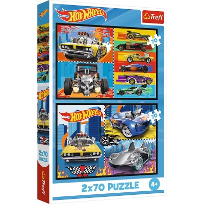Puzzle trefl 2x70 hot wheels masini