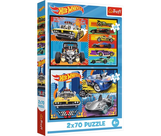 Puzzle trefl 2x70 hot wheels masini Puzzle trefl 2x70 hot wheels masini