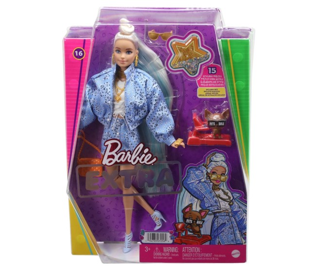 Barbie papusa barbie extra barbie cu bandana Barbie papusa barbie extra barbie cu bandana