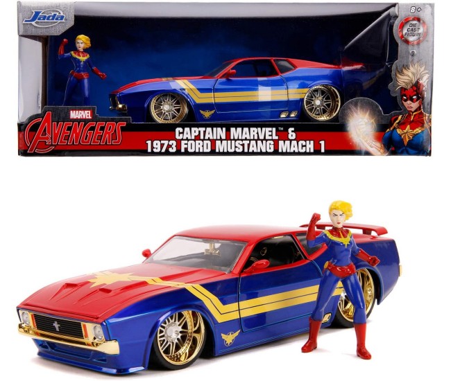 Masinuta metalica captain marvel 1973 ford mustang mach 1 scara 1 la 24 Masinuta metalica captain marvel 1973 ford mustang mach 1 scara 1 la 24
