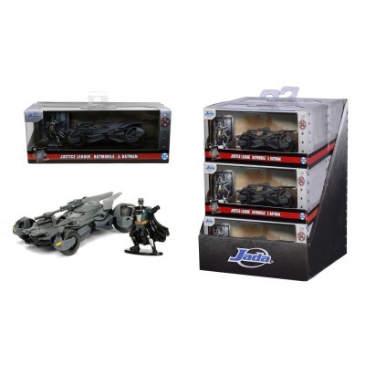 Jada dc justice league set figurina batman si masinuta metalica batmobile scara 1 la 32