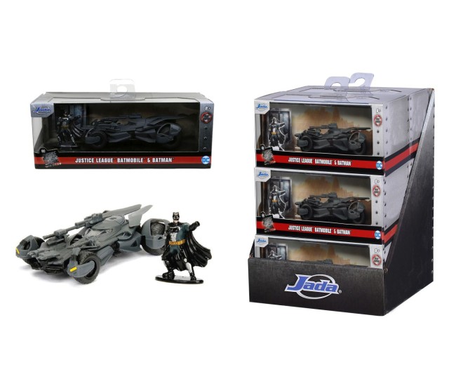 Jada dc justice league set figurina batman si masinuta metalica batmobile scara 1 la 32 Jada dc justice league set figurina batman si masinuta metalica batmobile scara 1 la 32