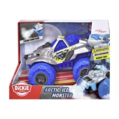 Dickie masina de teren arctic ice monster cu lumini sunete suspensii si functie abur 25cm