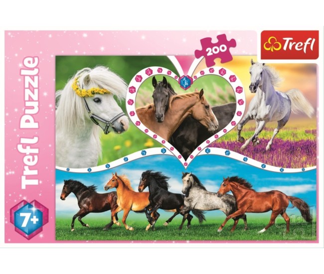 Puzzle trefl 200 frumosii cai Puzzle trefl 200 frumosii cai