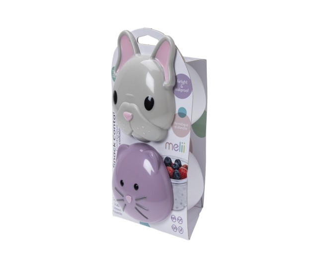 Set 2 recipiente hrana bebe, melii, model bulldog&cat