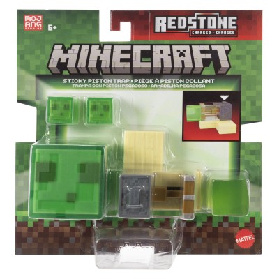 Minecraft redstone charged set capcana cu piston lipicios figurina cu accesorii