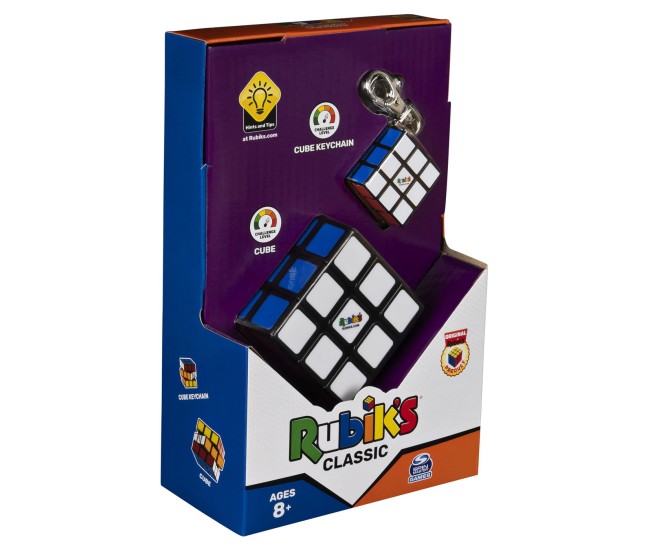 Set cub rubik 3x3 clasic si breloc originale Set cub rubik 3x3 clasic si breloc originale