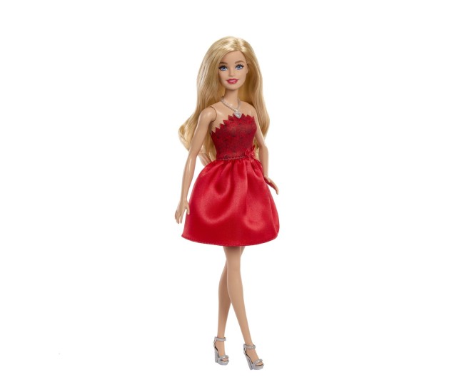Barbie papusa barbie colectie aniversara 80 de ani blonda cu rochie rosie rubin Barbie papusa barbie colectie aniversara 80 de ani blonda cu rochie rosie rubin