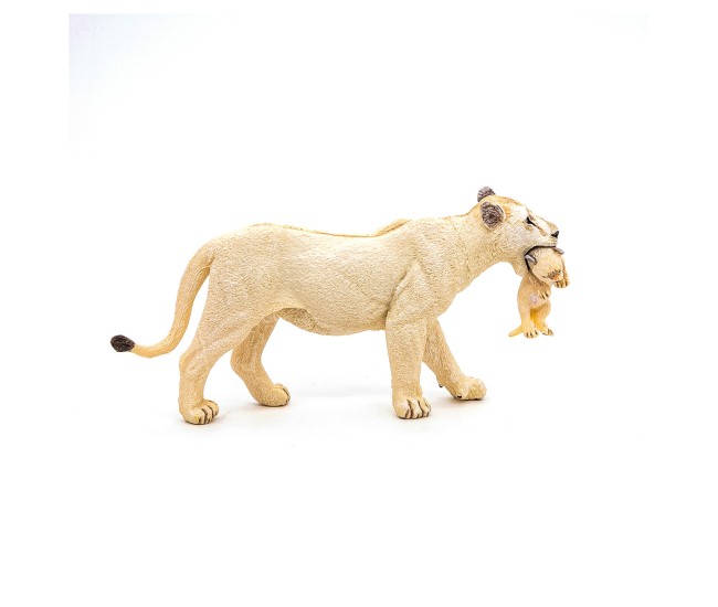 Papo figurina leoaica alba cu pui