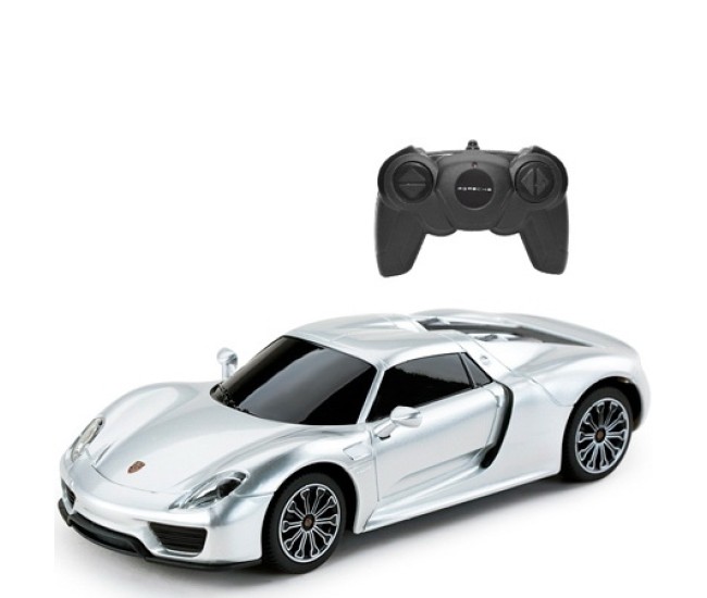 Masina cu telecomanda porsche 918 spyder argintiu cu scara 1 la 24 Masina cu telecomanda porsche 918 spyder argintiu cu scara 1 la 24