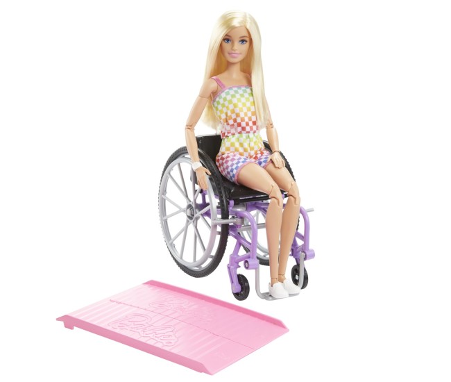 Barbie papusa barbie blonda in scaun cu rotile Barbie papusa barbie blonda in scaun cu rotile