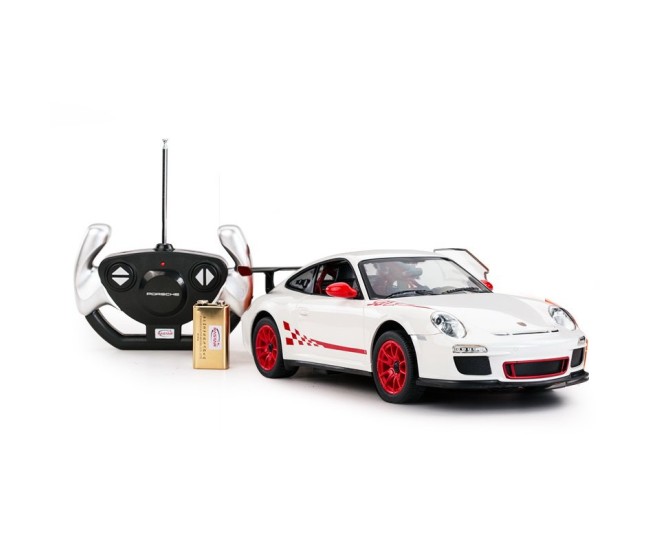 Masina cu telecomanda porsche gt3 alb cu scara 1 la 14 Masina cu telecomanda porsche gt3 alb cu scara 1 la 14