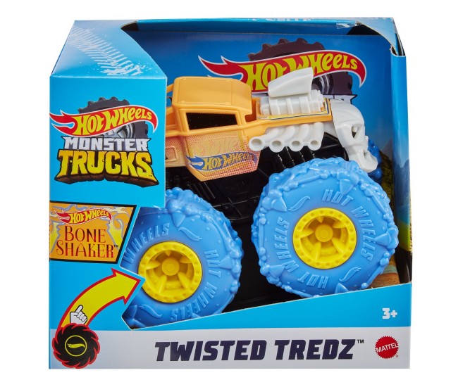 Hot wheels monster truck masinuta twister tredz bone shaker portocaliu scara 1:43 Hot wheels monster truck masinuta twister tredz bone shaker portocaliu scara 1:43