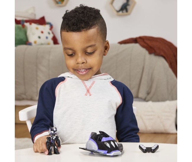 Marvel iron man si prietenii sai uimitori set vehicul si figurina black panther