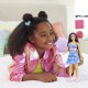 Papusa barbie fashionista cu parul mov si rochita cu fluturasi Papusa barbie fashionista cu parul mov si rochita cu fluturasi