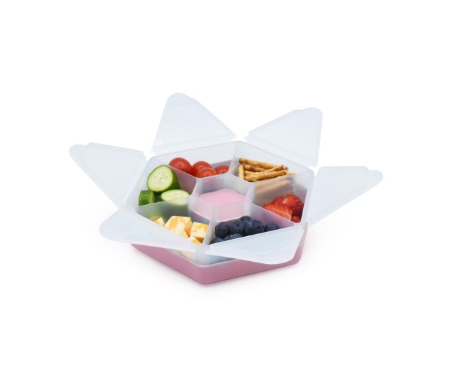 Cutie snack hexagon snackle 6 compartmente, melii, pink Cutie snack hexagon snackle 6 compartmente, melii, pink