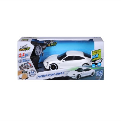 Maisto masinuta premium cu telecomanda 2.4ghz porsche taycan turbo s scara 1 la 24