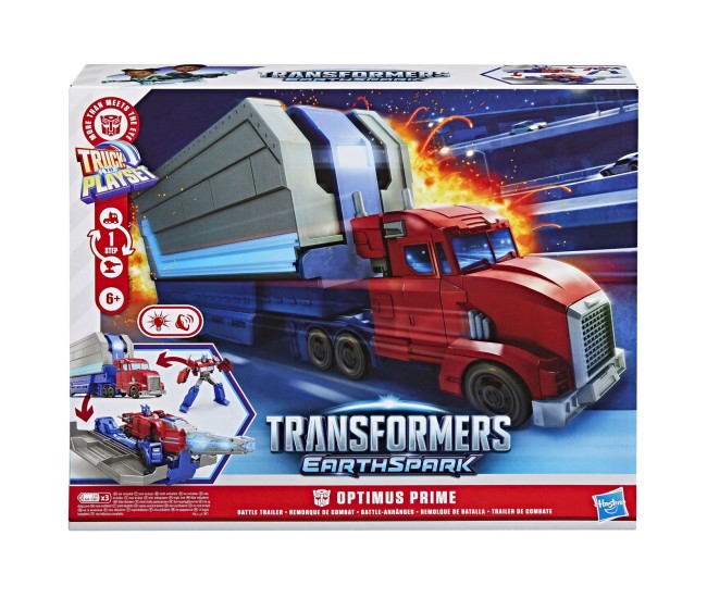 Transformers earthspark camion cu remorca de lupta optimus prime Transformers earthspark camion cu remorca de lupta optimus prime