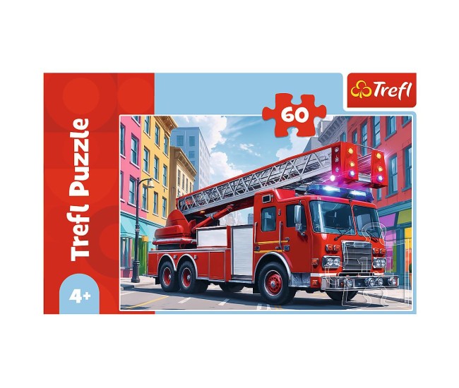 Puzzle trefl 60 masina de pompieri Puzzle trefl 60 masina de pompieri