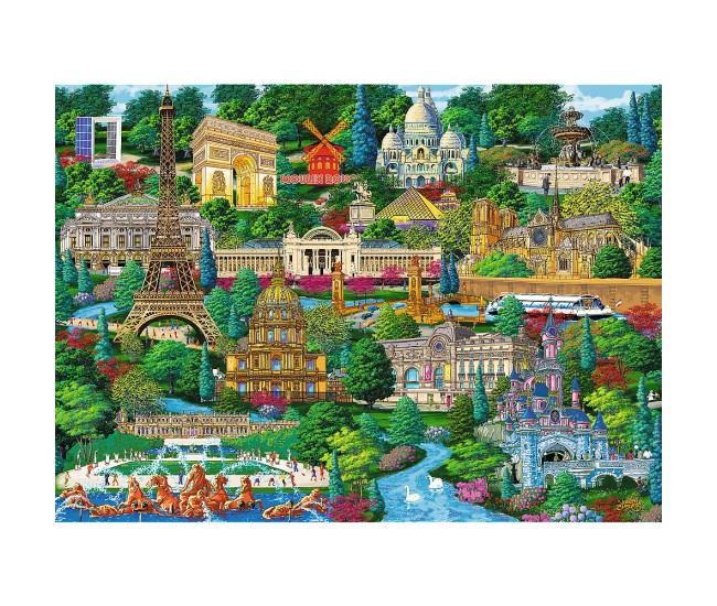Puzzle trefl din lemn 1000 piese obiective turistice faimoase din franta Puzzle trefl din lemn 1000 piese obiective turistice faimoase din franta
