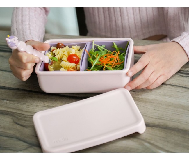 Cutie pranz bento cu compartimente detasabile, melii, pink purple