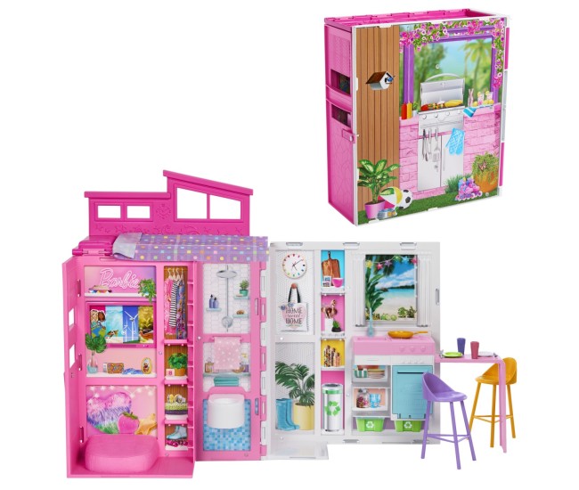 Barbie casa de papusi barbie cu 4 zone pliabila Barbie casa de papusi barbie cu 4 zone pliabila